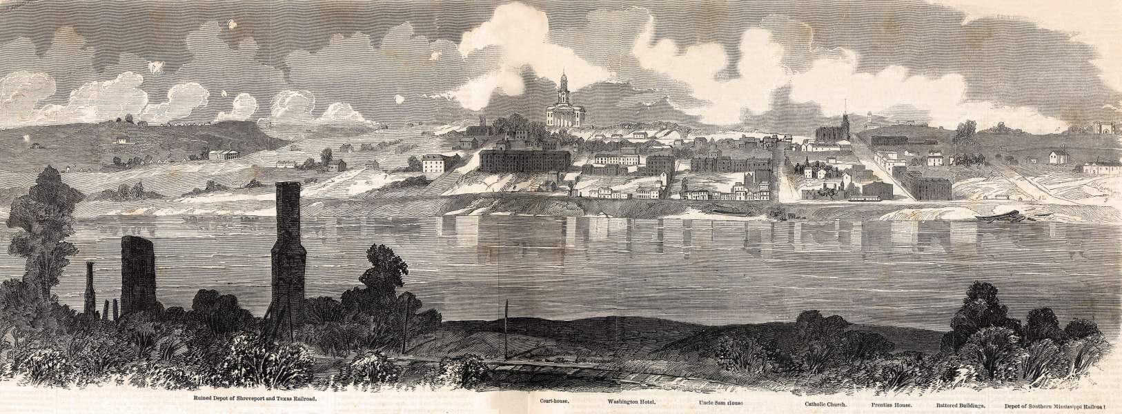 Vicksburg, Mississippi, June 1863, artist's impression, zoomable image