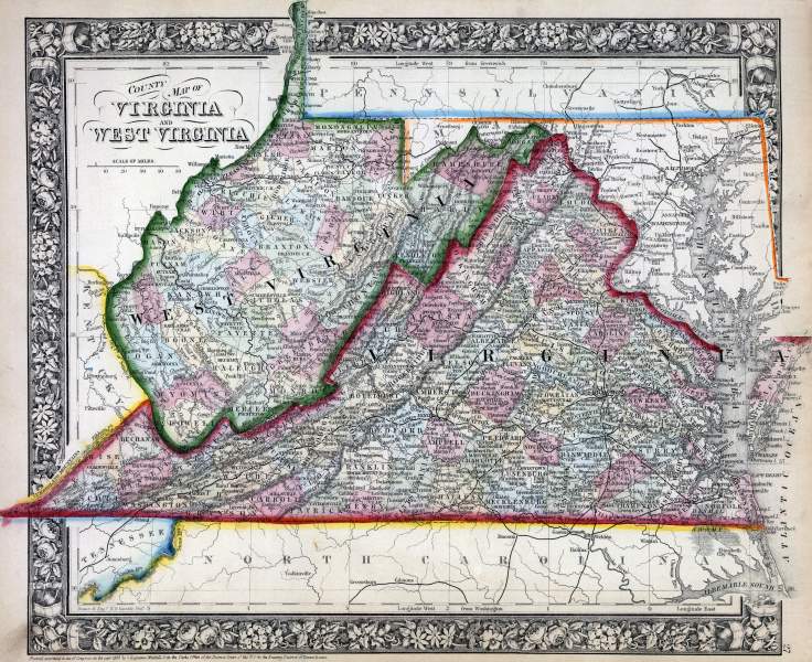 Virginia and West Virginia, 1863, zoomable map