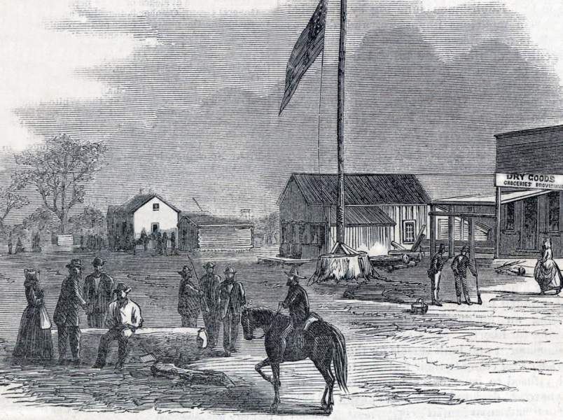 Vermillion, South Dakota, October 1865, artist's impression