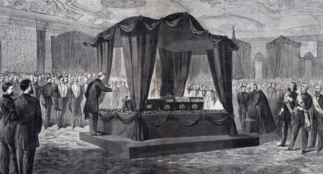 President Lincoln's White House Funeral Service, Washington, D.C., April 19, 1865, artist's impression, zoomable image, detail