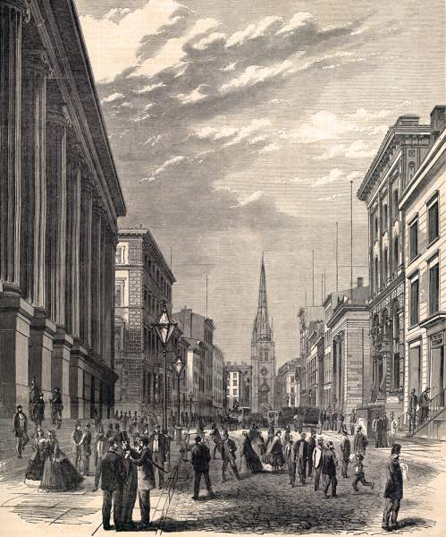 Wall Street, New York City, 1866, engraving