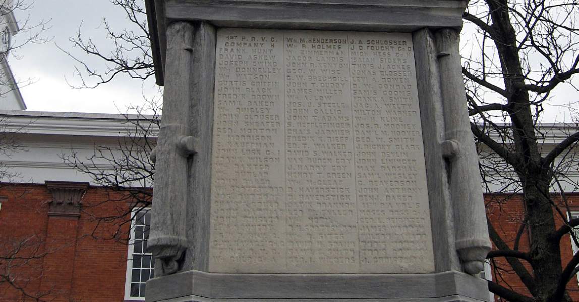 Civil War Memorial, Carlisle, Pennsylvania, northern panel detail, March 2011