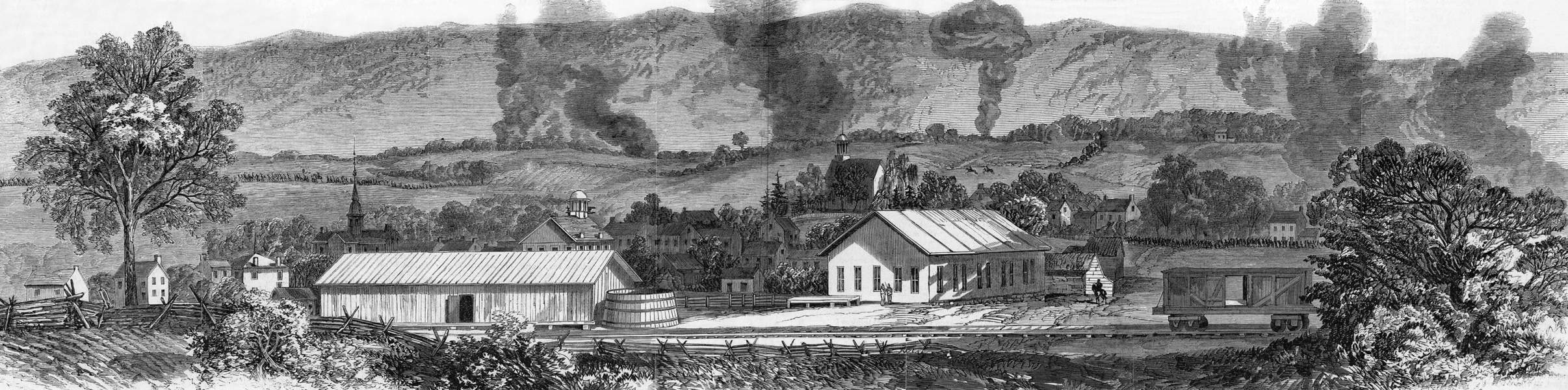 Woodstock, Virginia, October 1864, during Sheridan's Campaign, artist's impression, zoomable image