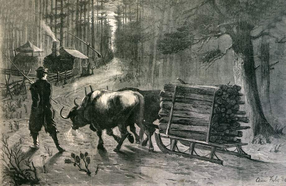 Edwin Forbes, "Winter," Harper's Weekly Magazine, January 20, 1866, zoomable image