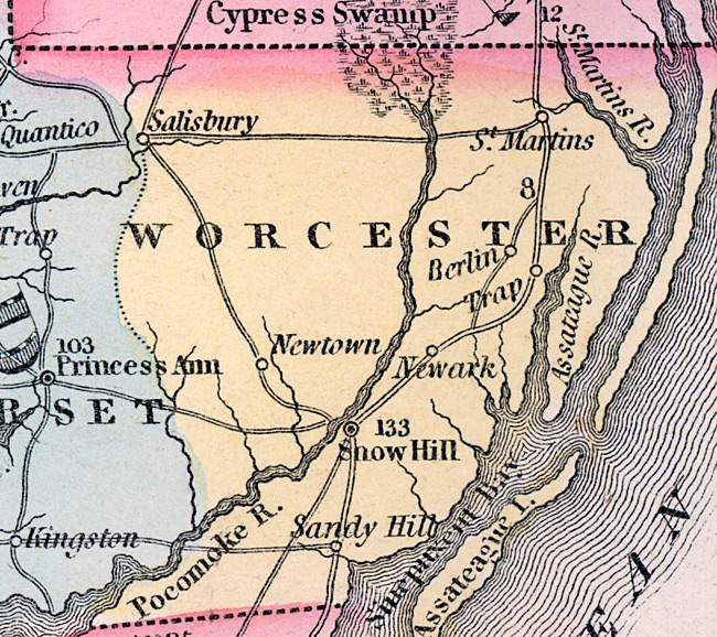 Worcester County Maryland 1857 House Divided