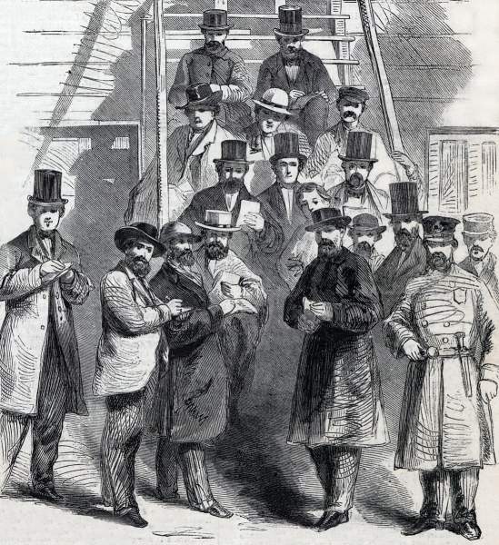 Members of the Press, Wirz Execution, November 10, 1865, artist's impression, detail