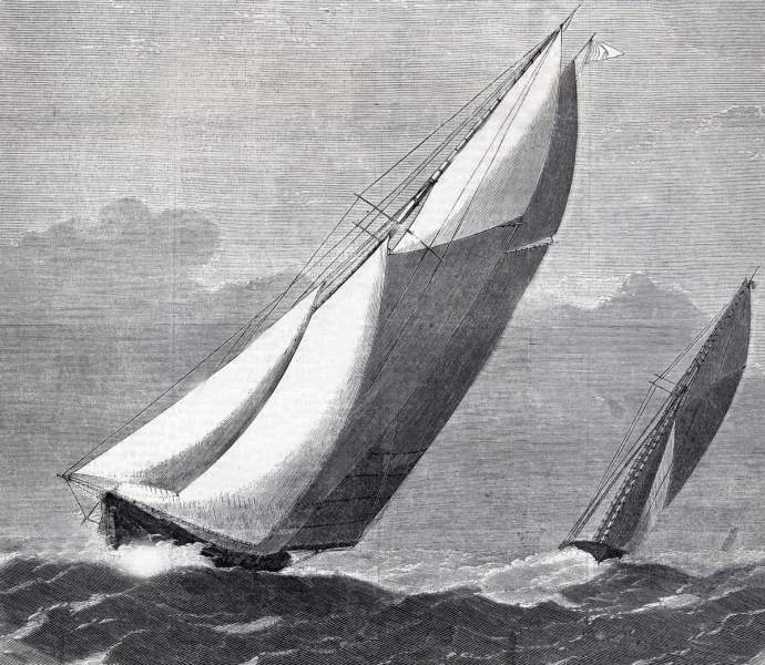 Ocean Yacht Race, off Long Island, September 11, 1865, artist's impression