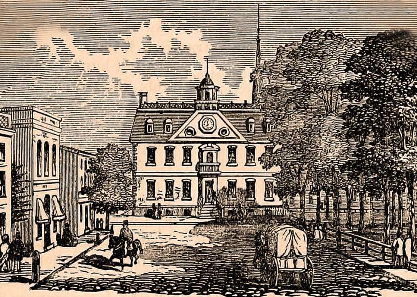 State House, Newport, Rhode Island, 1861, artist's impression