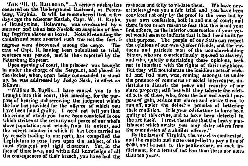 "The U. G. Railroad," Louisville (KY) Journal, June 22, 1858