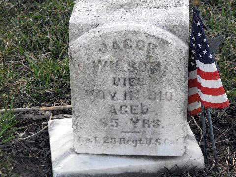 Grave of Jacob Wilson, 25th USCT, Old Negro Cemetery, Middletown, Pennsylvania, April 2010