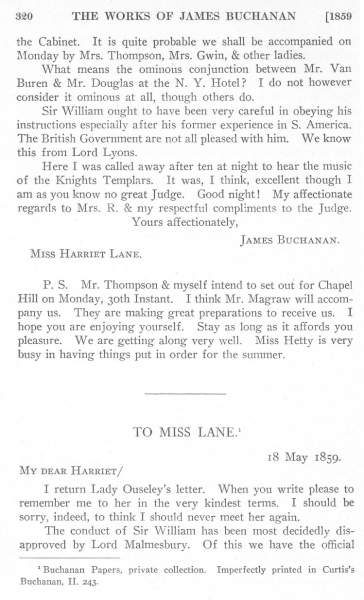 James Buchanan to Harriet Rebecca Lane, May 14, 1859 (Page 2)