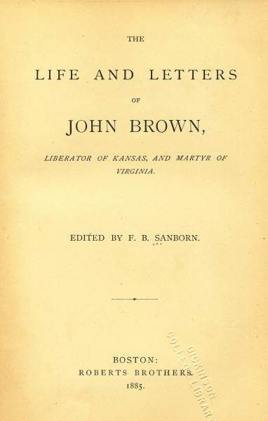The Life and Letters of John Brown, Title Page