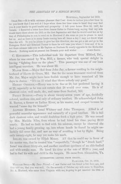 Israel Whitney to William Still, October 16, 1858 (Page 1)