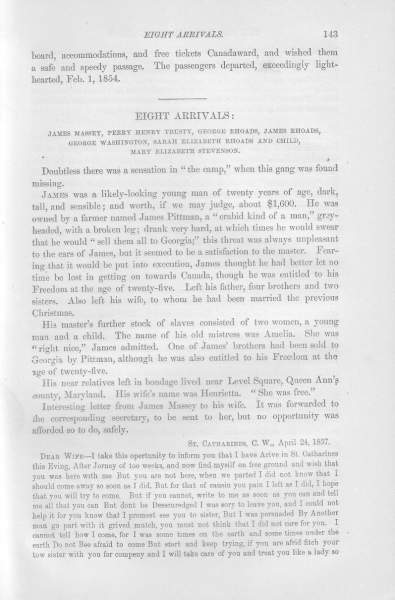 James Massey to Henrietta Massey, April 27, 1857 (Page 1)