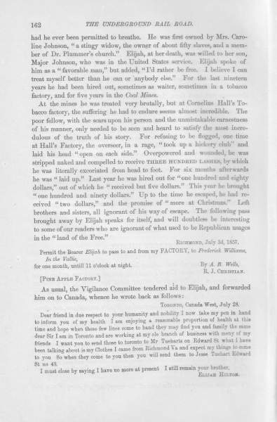Elijah Hilton to William Still, July 28, 1857
