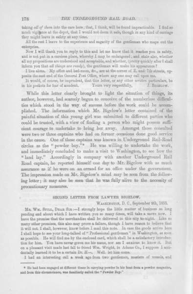 Jacob Bigelow (William Penn) to William Still, September 9, 1855 (Page 1)