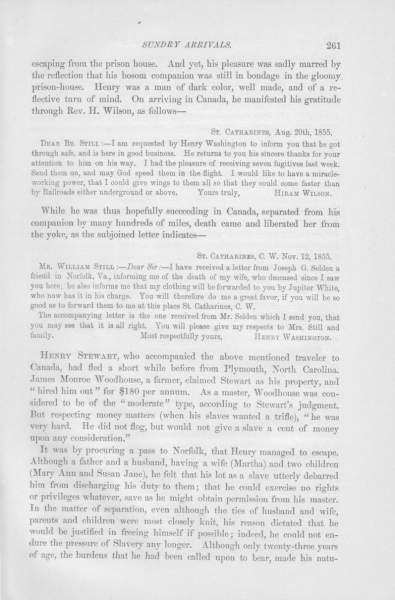 Henry Washington to William Still, November 12, 1855