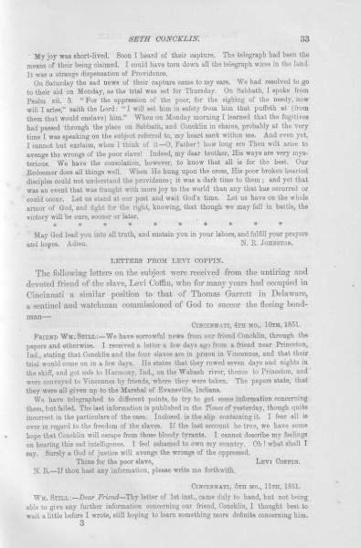 Levi Coffin to William Still, April 10, 1851