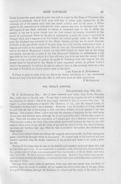William Still to B. McKiernon, August 16, 1851 (Page 1)