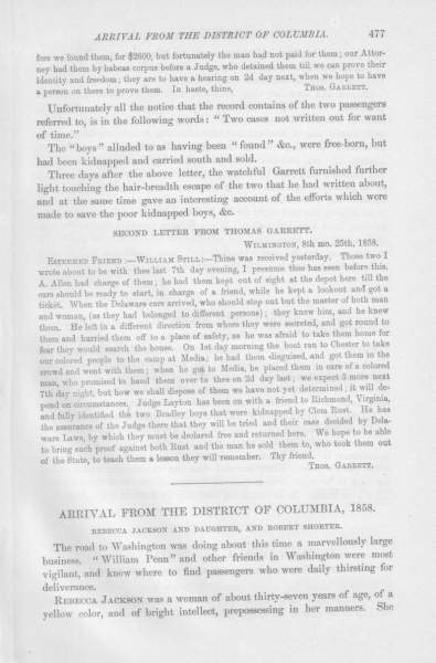 Thomas Garrett to William Still, August 21, 1858 (Page 2)