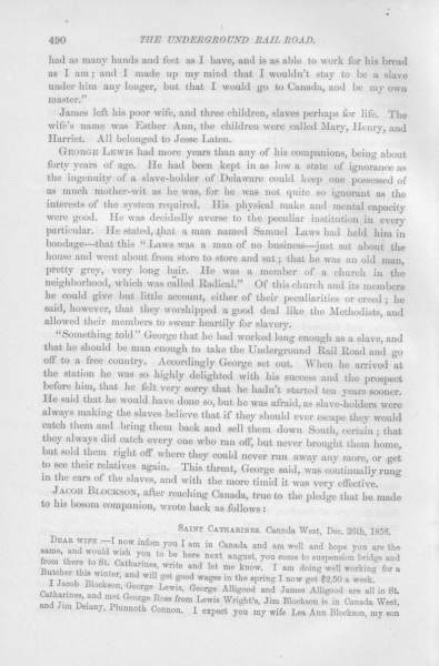 Jacob Blockson to William Still, December 26, 1858 (Page 1)