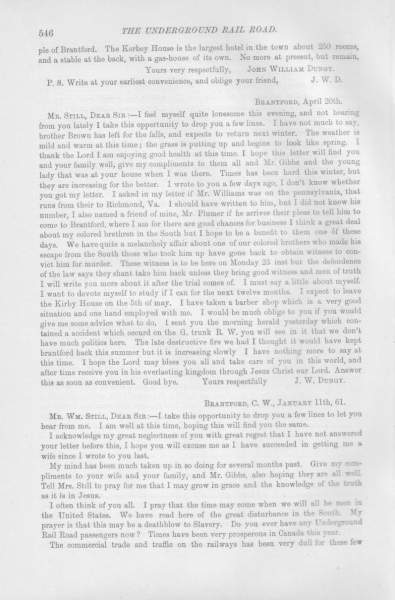 John William Dungy to William Still, April 20, 1860