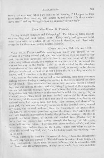 Mary B. Thomas to William Still, April 19, 1848 (Page 1)