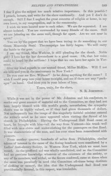 N. R. Johnston to William Still, April 3, 1858 (Page 2)