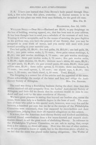 Mrs. M. Brooks to William Still, December 7, 1859 (Page 2)