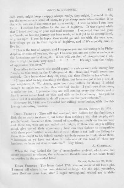 Abigail Goodwin to William Still, September 23, 1862 (Page 1)