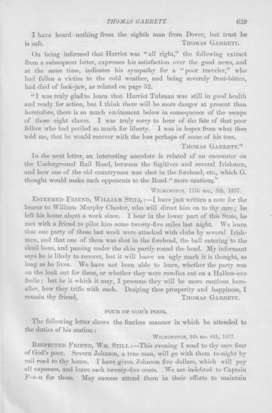 Thomas Garrett to William Still, April 1, 1857