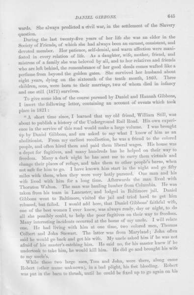 Daniel Bonsall to William Still, 1872 (Page 1)