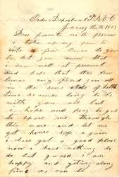 John T. Cuddy to John H. Cuddy, January 16, 1863 (Page 1)