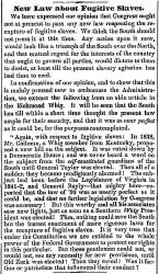 "New Law about Fugitive Slaves," (Columbus) Ohio State Journal, April 30, 1850