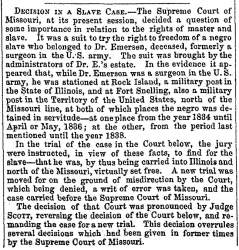“Decision in a Slave Case,” Washington (DC) National Intelligencer, April 8, 1852
