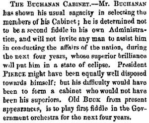 “The Buchanan Cabinet,” New York Times, February 28, 1857