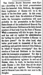 “The United States Senators From Kansas,” New York Herald, February 20, 1858