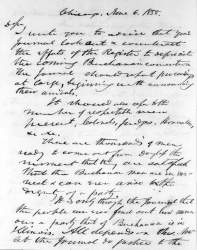 John Wentworth to Abraham Lincoln, June 6, 1858 (Page 1)