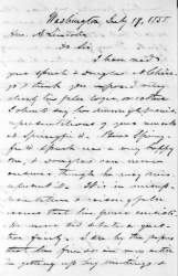 Lyman Trumbull to Abraham Lincoln, July 19, 1858 (Page 1)