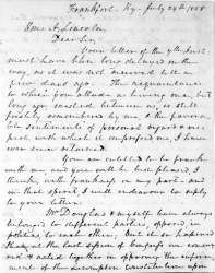 John Jordan Crittenden to Abraham Lincoln, July 29, 1858 (Page 1)