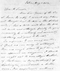 Thomas J. Pickett to Abraham Lincoln, August 3, 1858 (Page 1)