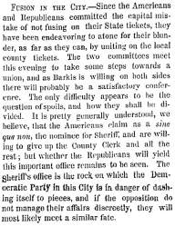 “Fusion in the City,” New York Times, October 4, 1858