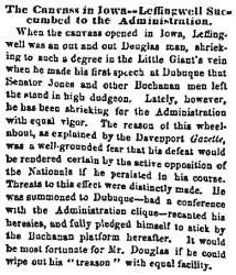 “The Canvass in Iowa,” Chicago (IL) Press & Tribune, October 7, 1858