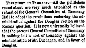 “Treachery in Tammany,” New York Herald, October 9, 1858