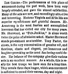 “The Circus,” (St. Louis) Missouri Republican, October 24, 1858