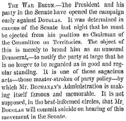 “The War Begun,” New York Times, December 10, 1858