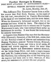 “Further Outrages in Kansas,” New York Times, December 28, 1858