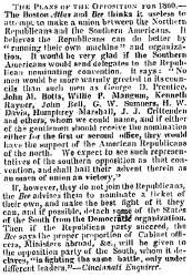 “The Plans of the Opposition for 1860,” Memphis (TN) Appeal, January 9, 1859