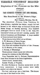 "Terrible Steamboat Disaster,” New York Times, March 1, 1859