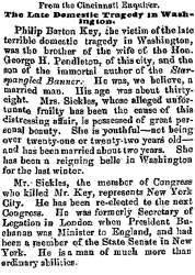 “The Late Domestic Tragedy in Washington,” Newark (OH) Advocate, March 2, 1859